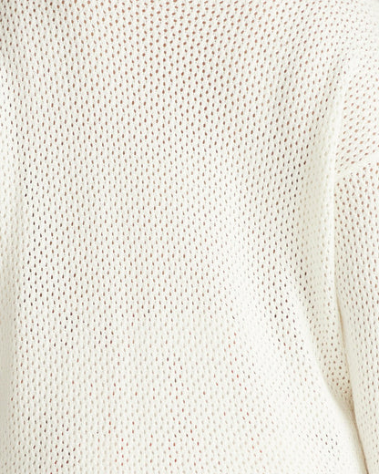 Universal Standard Positano Pointelle Mock Neck Sweater - White