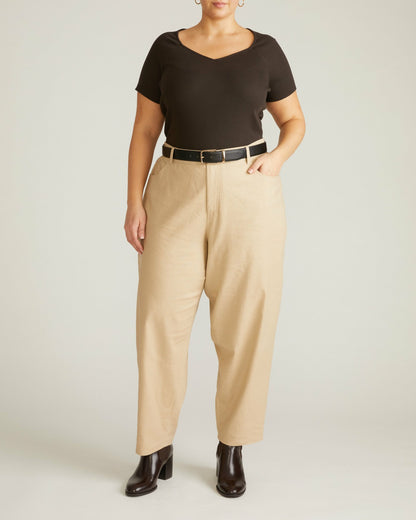 Universal Standard Carey Ribbed Sweetheart Tee - Espresso