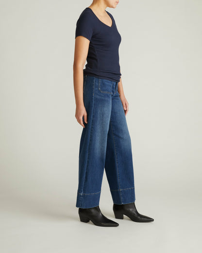 Universal Standard Carey Ribbed Sweetheart Tee - Navy