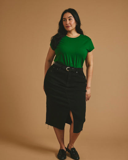 Universal Standard Ashley Cap Sleeve Tee - Green Park