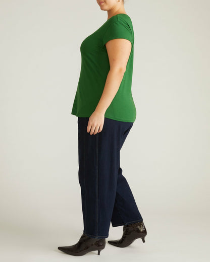 Universal Standard Ashley Cap Sleeve Tee - Green Park