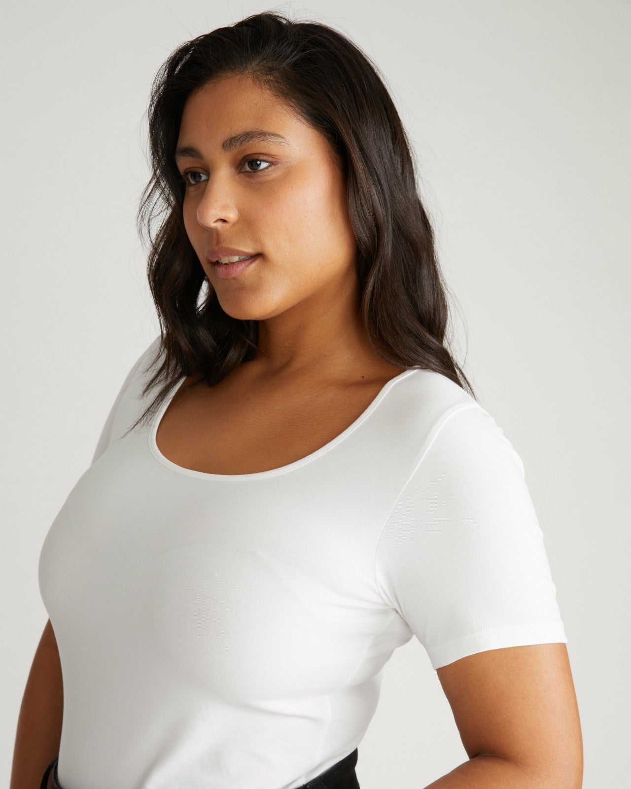 Universal Standard Scoop Neck Tee - White