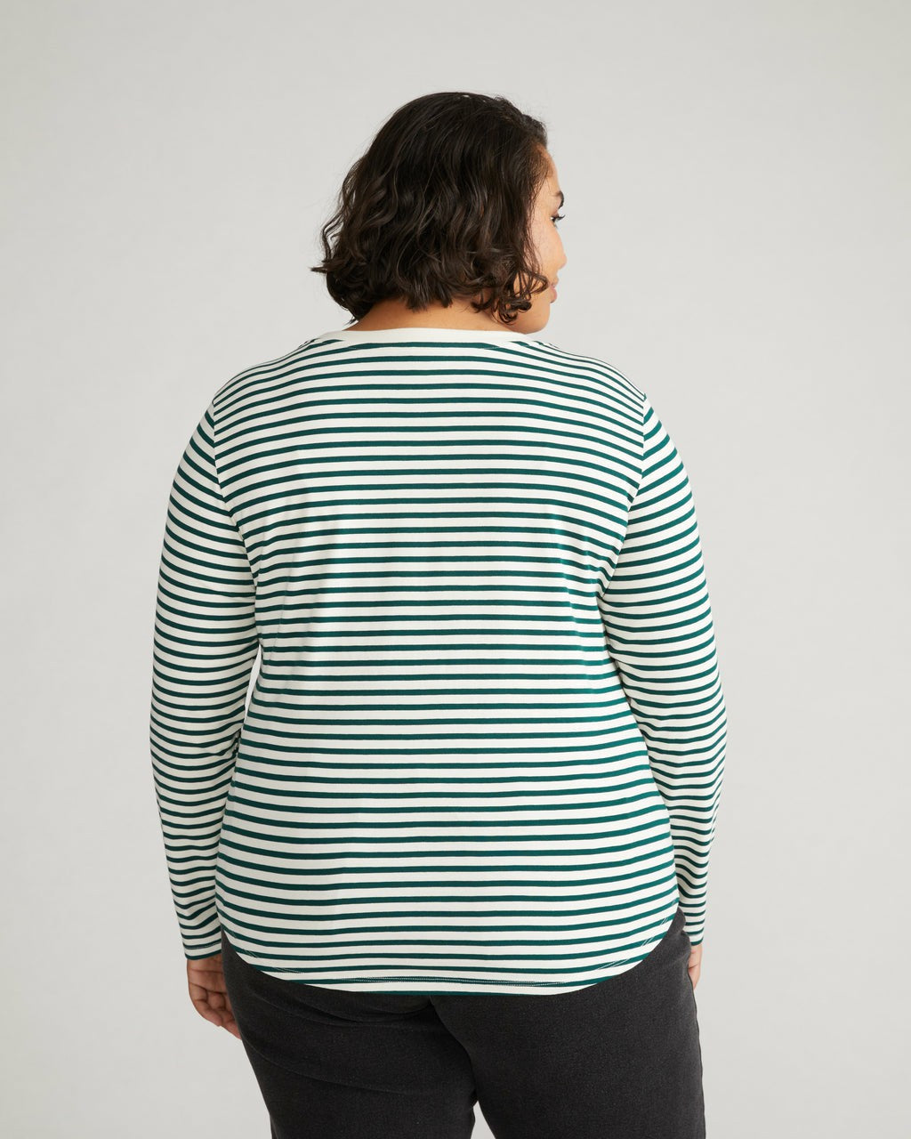 Universal Standard Long Sleeve Tee Rex - Bone/Botanic Stripe