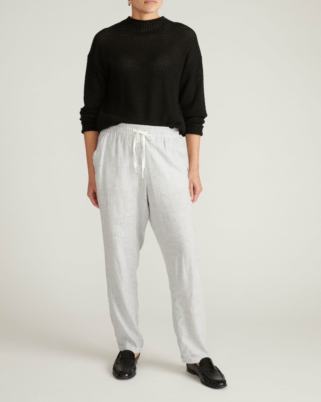 Universal Standard Positano Pointelle Mock Neck Sweater - Black