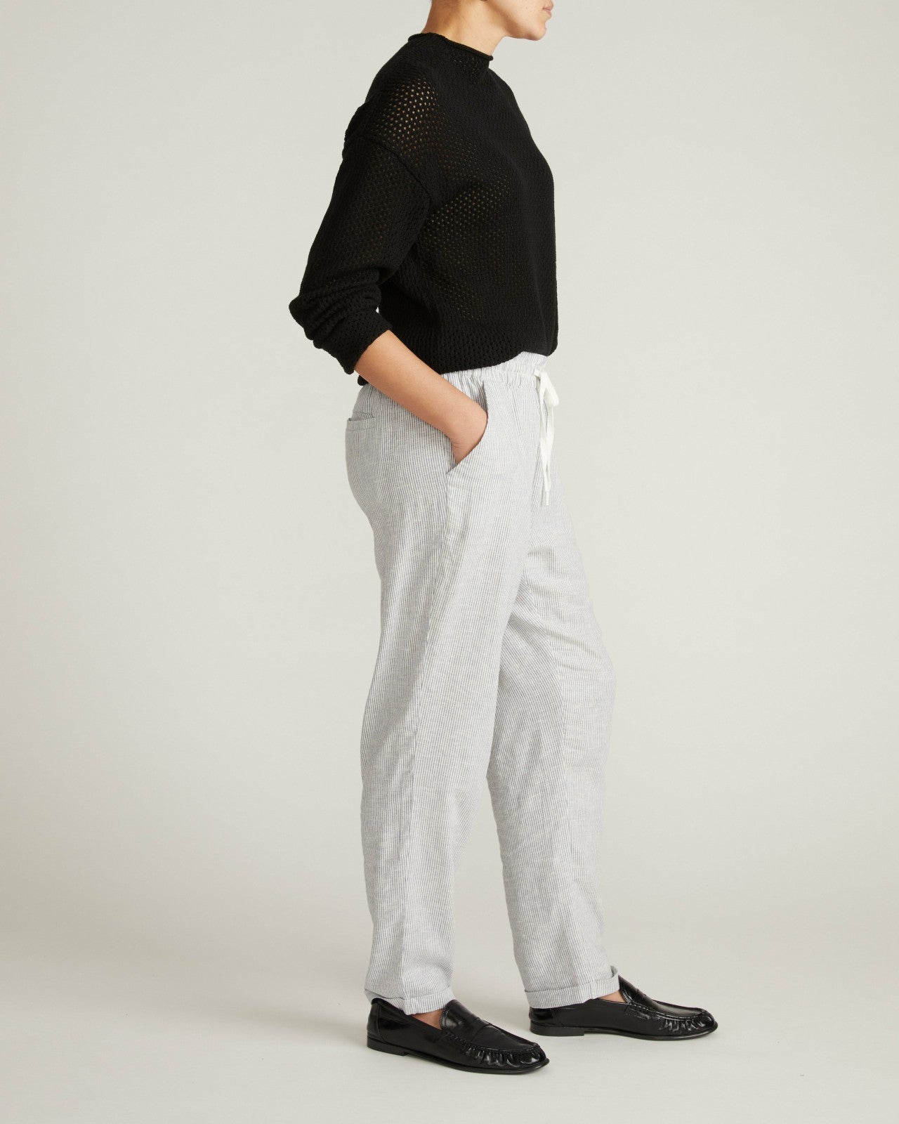 Universal Standard Positano Pointelle Mock Neck Sweater - Black