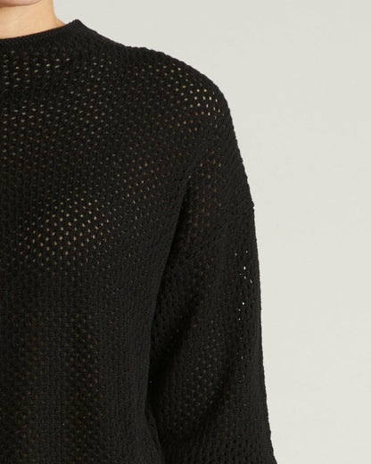Universal Standard Positano Pointelle Mock Neck Sweater - Black