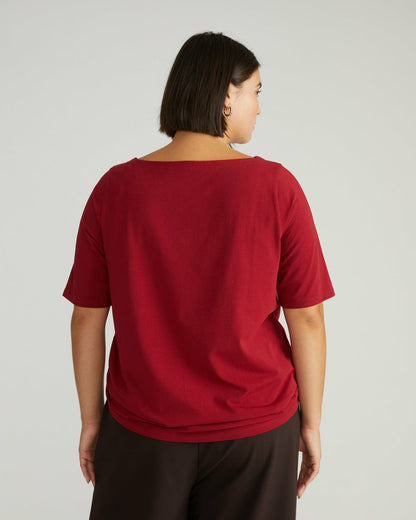 Universal Standard Bella Boatneck Tee - Garnet