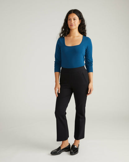 Universal Standard Long Sleeve Square Neck Tee - Deep Teal