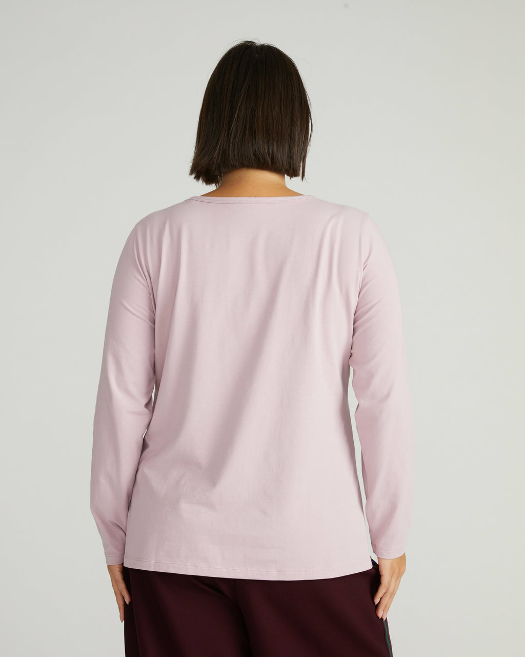 Universal Standard Long Sleeve Square Neck Tee - Pale Mauve