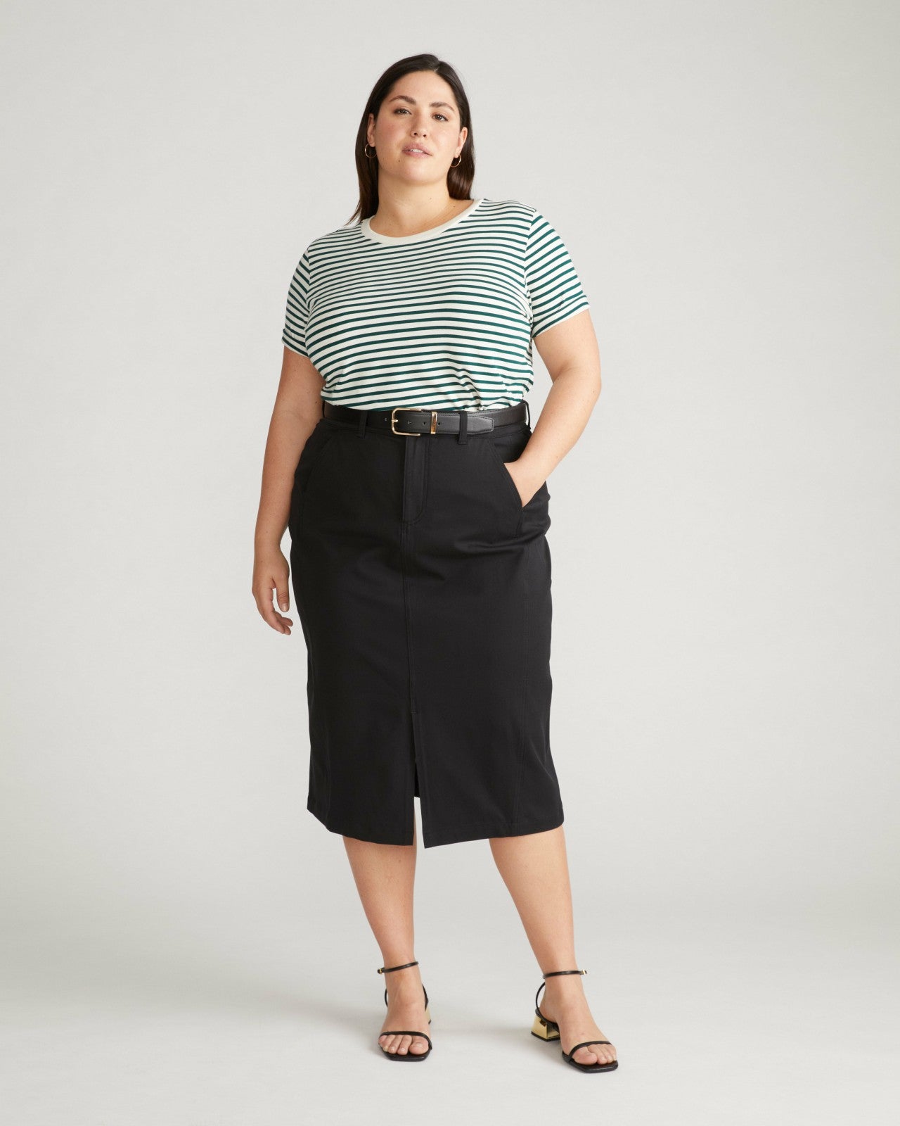 Universal Standard Tee Rex - Bone/Botanic Stripe