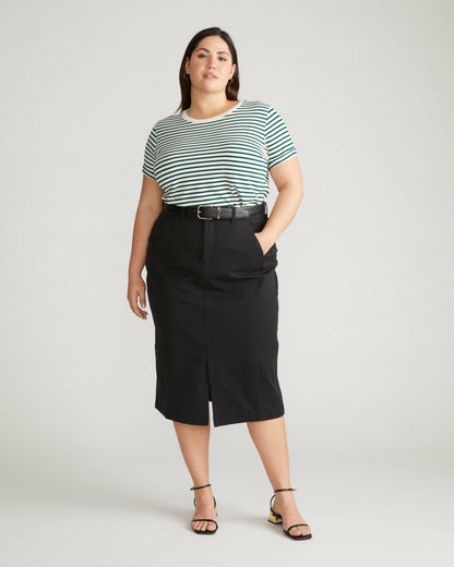 Universal Standard Tee Rex - Bone/Botanic Stripe