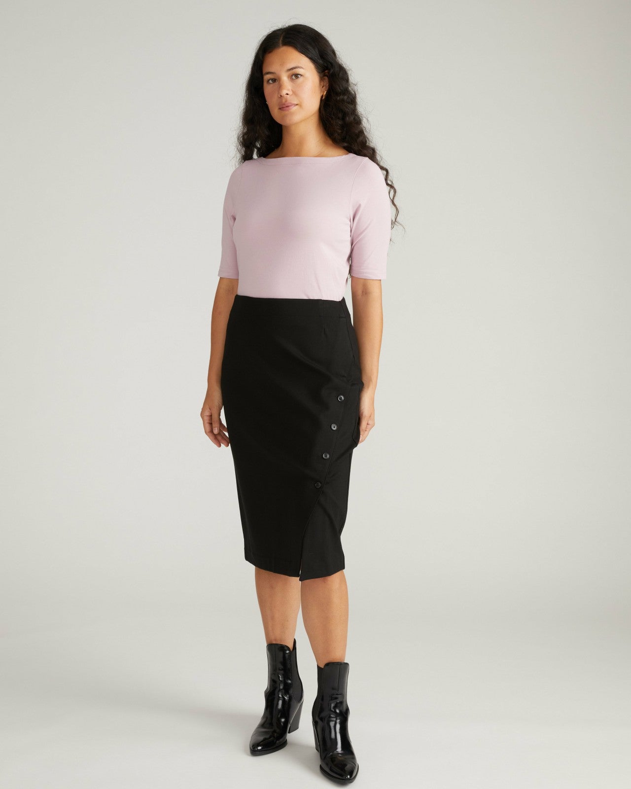 Universal Standard Bella Boatneck Tee - Pale Mauve