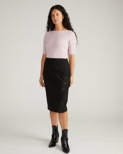 Universal Standard Bella Boatneck Tee - Pale Mauve