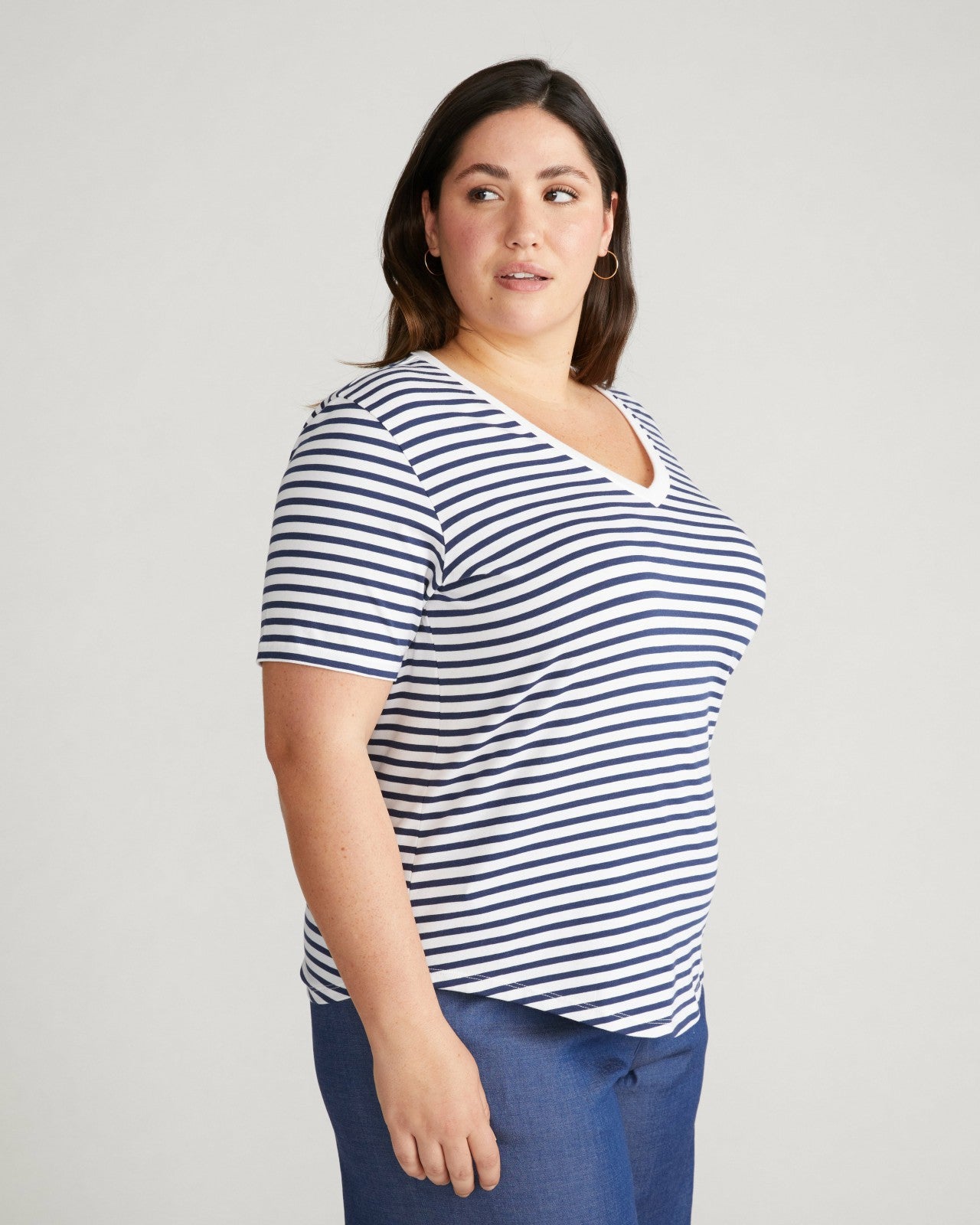 Universal Standard V Rex - White/Cenote Stripe