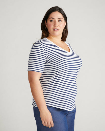 Universal Standard V Rex - White/Cenote Stripe