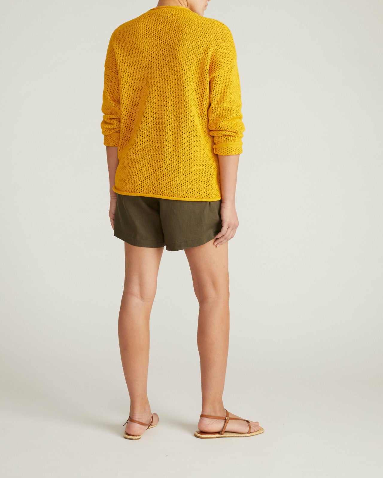 Universal Standard Positano Pointelle Mock Neck Sweater - Goldenrod