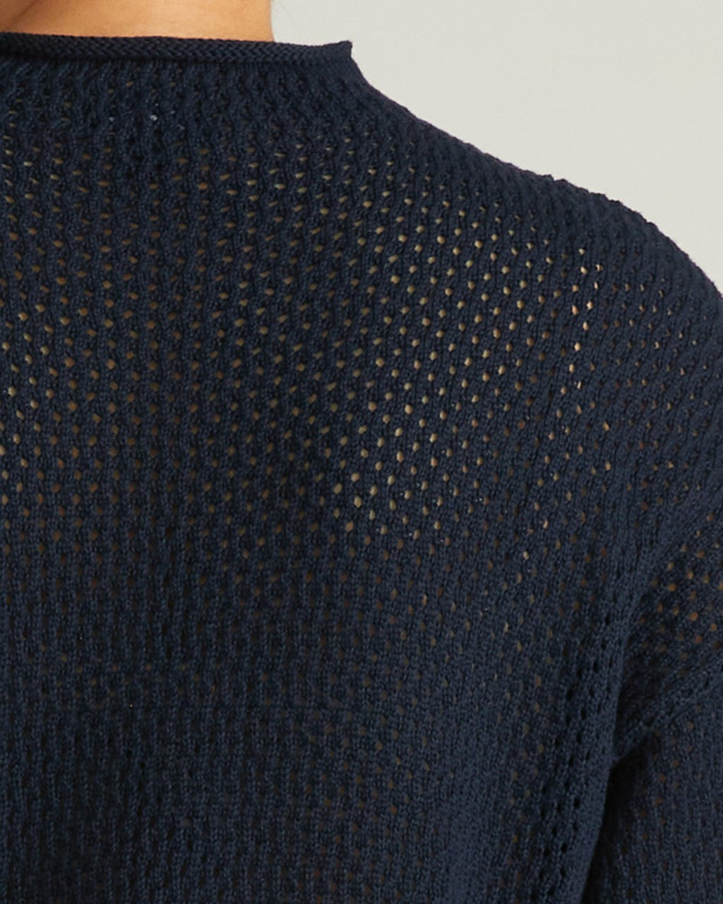 Universal Standard Positano Pointelle Mock Neck Sweater - Navy