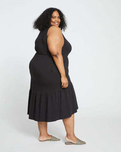 Universal Standard Tiered Twirl Wrap Dress - Black