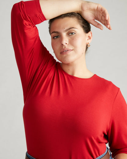 Universal Standard Joan Liquid Jersey Long Sleeve Top - New York Red