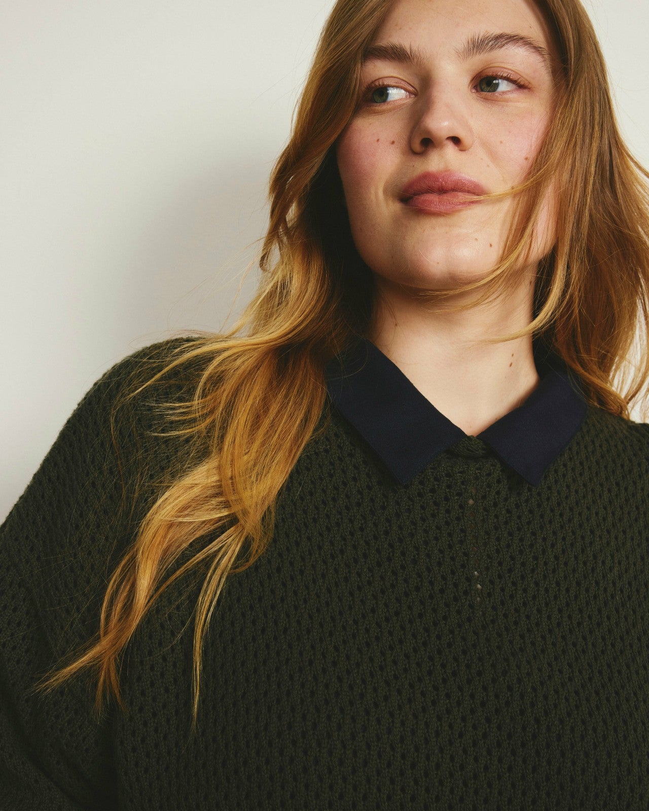 Universal Standard Positano Pointelle Mock Neck Sweater - Camo