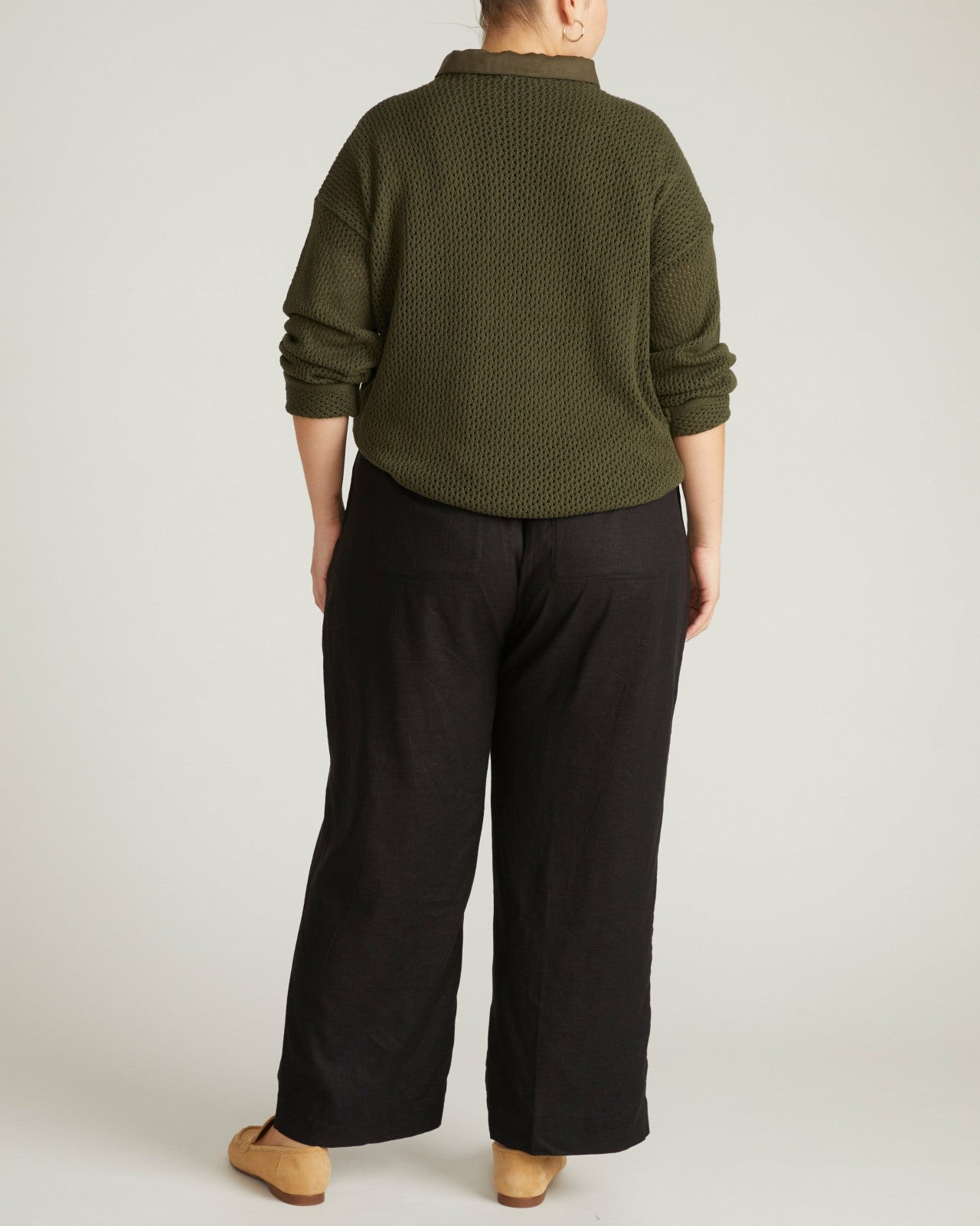 Universal Standard Positano Pointelle Mock Neck Sweater - Camo