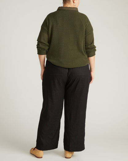 Universal Standard Positano Pointelle Mock Neck Sweater - Camo