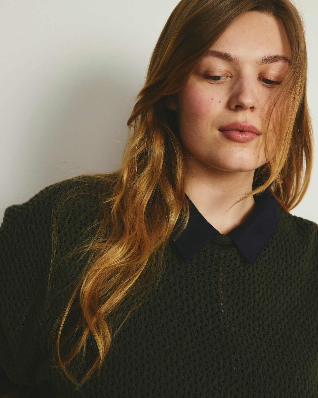 Universal Standard Positano Pointelle Mock Neck Sweater - Camo