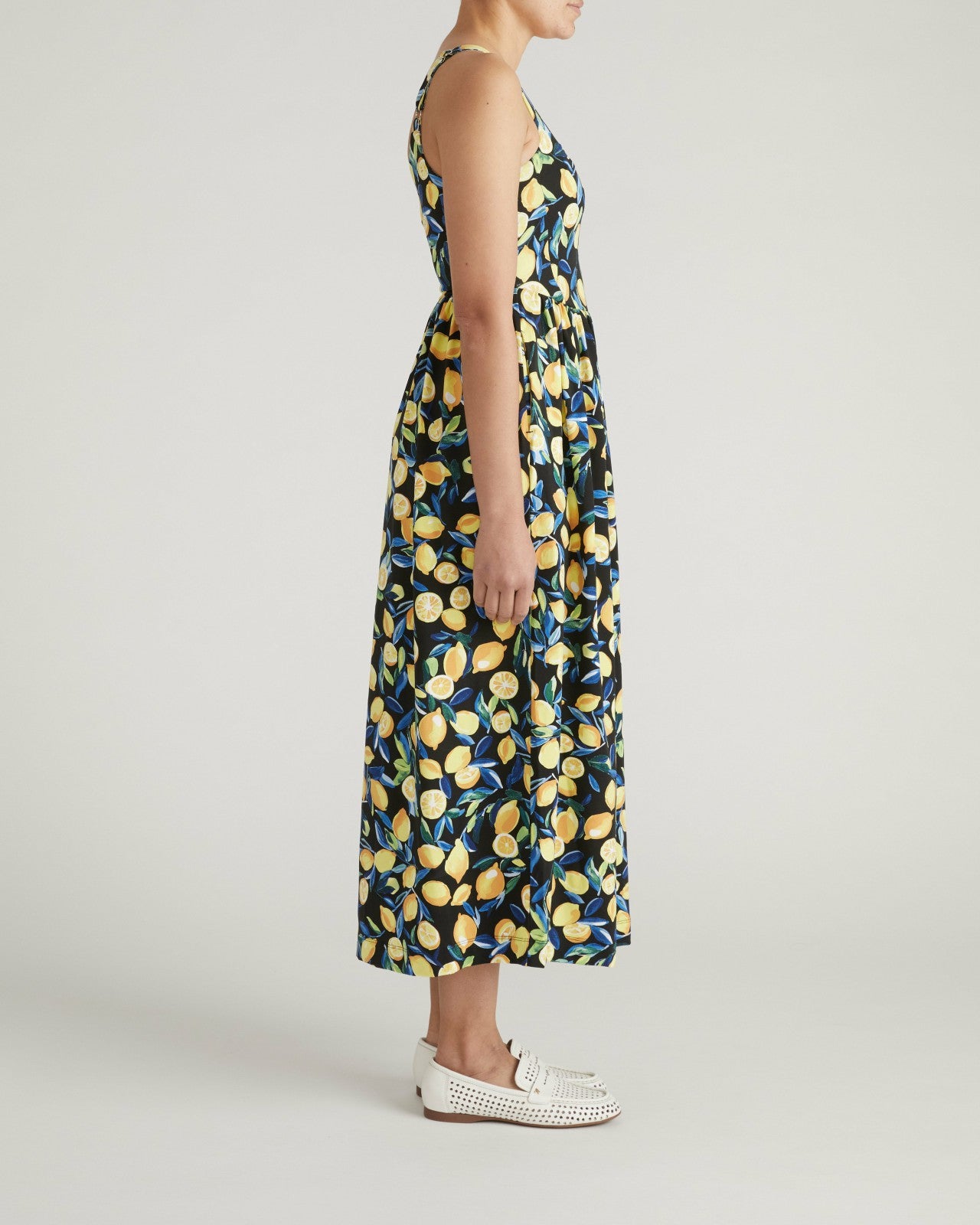 Universal Standard Cayo Cami Dress - Black Limoncello Print