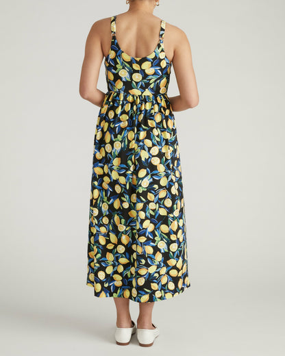 Universal Standard Cayo Cami Dress - Black Limoncello Print
