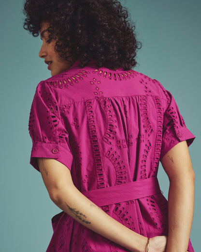 Universal Standard Tina Cotton Poplin Shirtdress - Hyper Pink