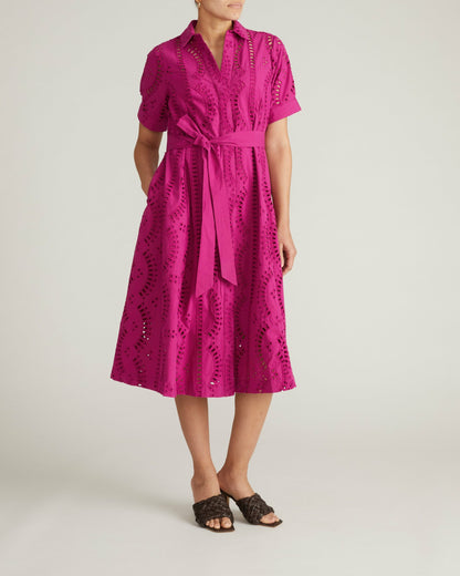 Universal Standard Tina Cotton Poplin Shirtdress - Hyper Pink