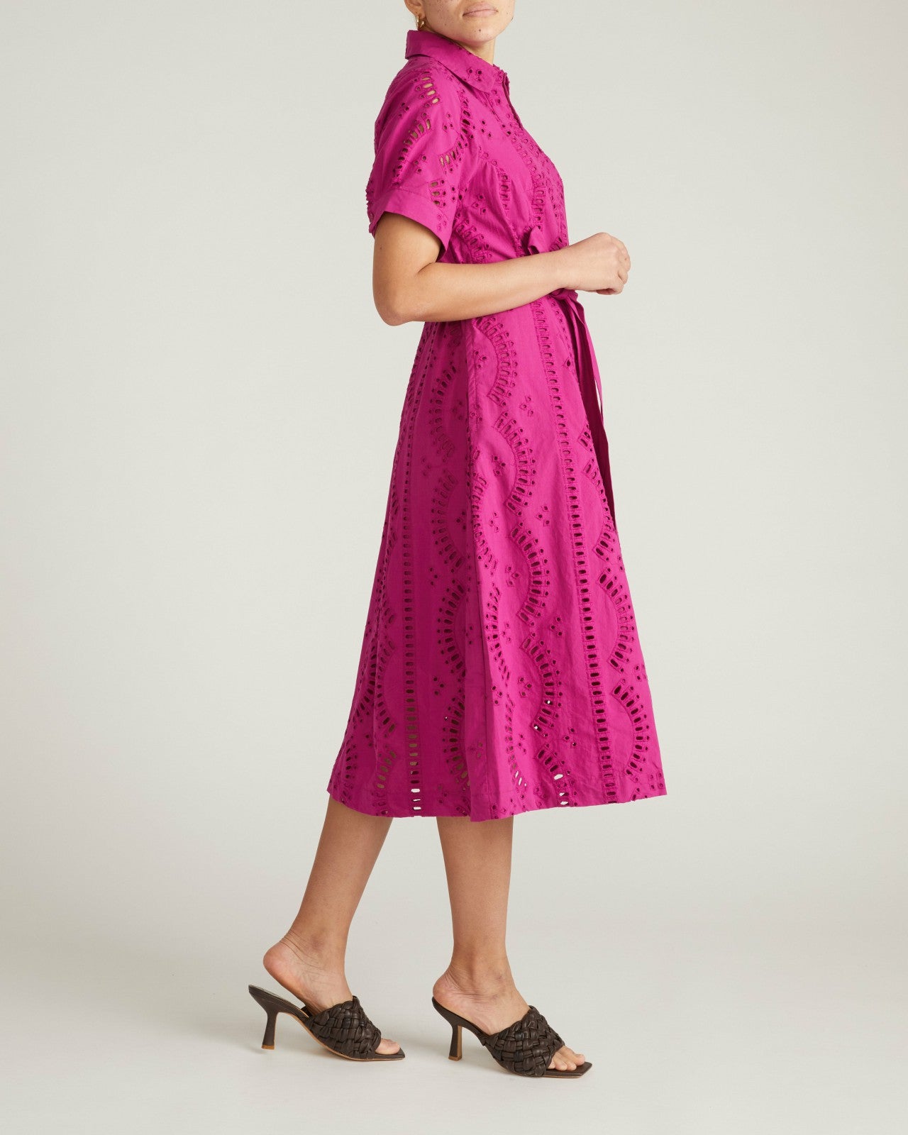 Universal Standard Tina Cotton Poplin Shirtdress - Hyper Pink